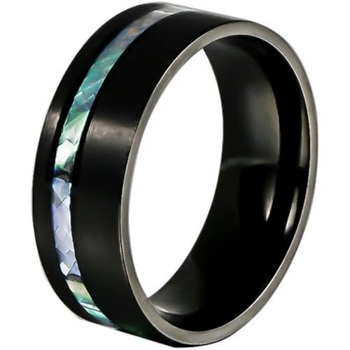Jpltlvy Moderner Edelstahlring mit bunter Muscheleinlage, einzigartiges Mode-Accessoire für Damen und Herren, 9 Jpltlvy Moderner Edelstahlring mit bunter Muscheleinlage, einzigartiges Mode-Accessoire für Damen und Herren, 9 von Jpltlvy