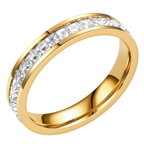 Jpltlvy Passende Ringe aus Titanstahl, Kristall-Akzente, zartes Design, trendiges Geschenk für Paare, 32 von Jpltlvy