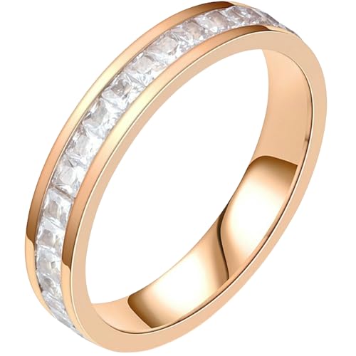 Jpltlvy Passende Ringe aus Titanstahl, Kristall-Akzente, zartes Design, trendiges Geschenk für Paare, 7 von Jpltlvy