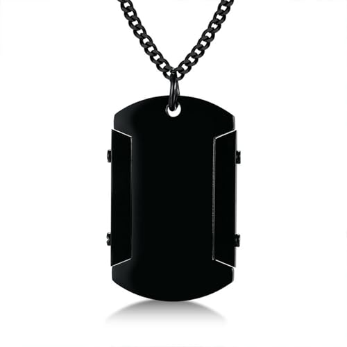 Jpltlvy Rechteckige Halskette aus Edelstahl für Herren, akademischer Stil, geeignet für den täglichen Gebrauch und als Geschenk, 60 cm von Jpltlvy