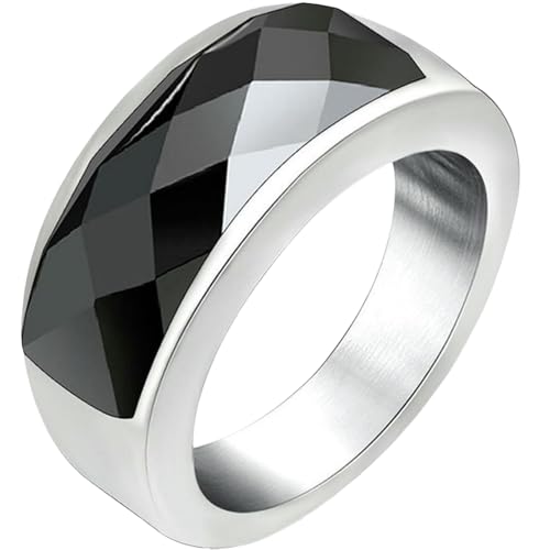 Jpltlvy Ring aus Edelstahl, Brückenform, Multi-Facet-Stein, für Statement-Kleidung, architektonisches Design, Unisex, Geschenk für Herren, 9 von Jpltlvy