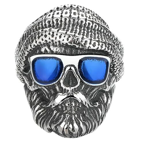 Jpltlvy Ring aus Edelstahl, Vintage-Stil, Totenkopf-Design, einzigartiges Geschenk für Herren, 11 von Jpltlvy