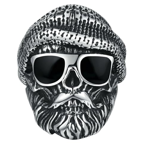 Jpltlvy Ring aus Edelstahl, Vintage-Stil, Totenkopf-Design, einzigartiges Geschenk für Herren, 34 von Jpltlvy