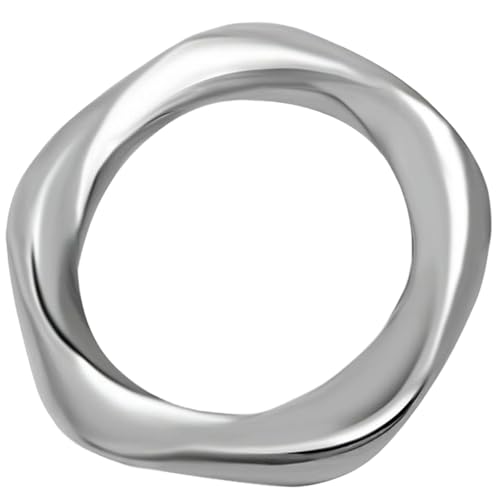 Jpltlvy Ring aus Titanstahl, Unisex, Diamantform, gedrehtes Band, minimalistisch, modisches Geschenk, 36 von Jpltlvy