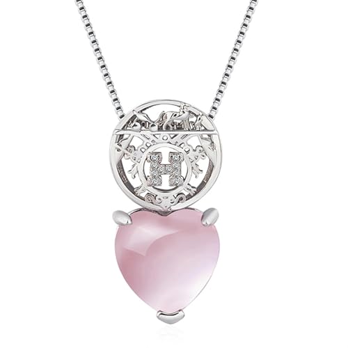 Jpltlvy Rose Gold Plated Pink Crystal Heart Pendant Necklace for Women Stylish Collarbone Chain Gift for Special Occasions von Jpltlvy