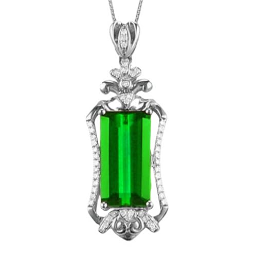 Jpltlvy Rose Gold Vase Pendant Necklace Full Crystal Classical Design Luxe Micro-Set Green Tourmaline Stone Accent Gift for Women von Jpltlvy