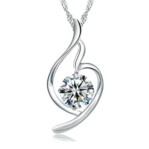 Jpltlvy Silver Graceful Curve Pendant Necklace Flowing Contour Design Delicate Collarbone Chain Birthday Gift for Women von Jpltlvy