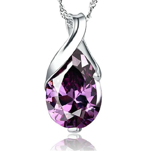 Jpltlvy Silver Imitatio Blue Topaz Gemstone Pendant Necklace for Women Modern Minimalist Collarbone Chain Birthday Gift von Jpltlvy