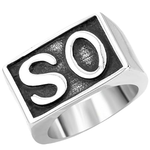 Jpltlvy Titan Stahl Einfacher Business Ring mit SN oder SO Schriftzug Design für Männer als Geschenk, 34 von Jpltlvy