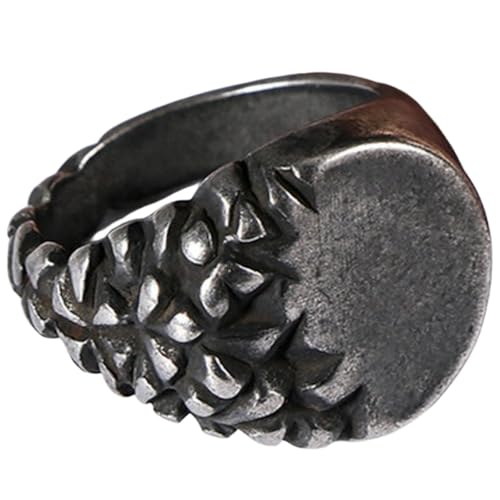 Jpltlvy Vintage-Ring aus Titanstahl mit halbglatter und halbstrukturierter Oberfläche, für Herren als Geschenk, 11 von Jpltlvy