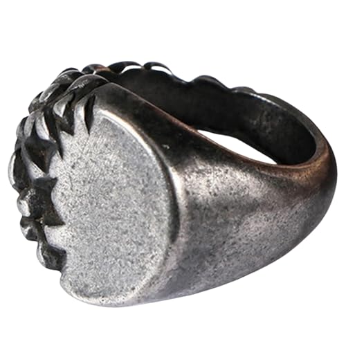 Jpltlvy Vintage-Ring aus Titanstahl mit halbglatter und halbstrukturierter Oberfläche, für Herren als Geschenk, 11 von Jpltlvy