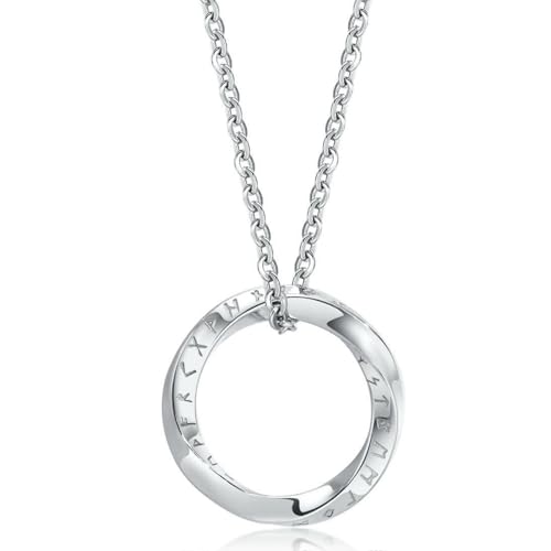 Jpltlvy Wikinger-Runen-Anhänger aus Edelstahl, Mobius-Schleifen-Design, nordisches symbolisches Accessoire, Geschenk für Männer von Jpltlvy