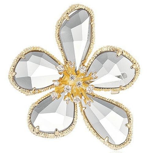 Kristallbrosche mit Blumenmotiv für Damen, luxuriös, modern, elegant, Mantel, Anstecknadel, Accessoire, exquisites Design, Geschenk, Brosche von Jpltlvy