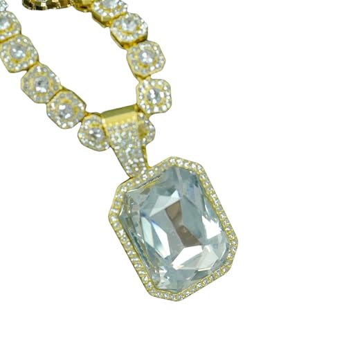 Kubanische Gliederkette für Herren, kubanische Zirkonia, farbenfroher Edelstein-Anhänger, klassisch, vielseitig, Schmuck, mutiges Accessoire, Geschenk, Blue,45 cm Kubanische Gliederkette für Herren, kubanische Zirkonia, farbenfroher Edelstein-Anhänger, klassisch, vielseitig, Schmuck, mutiges Accessoire, Geschenk, Blue,45 cm von Jpltlvy