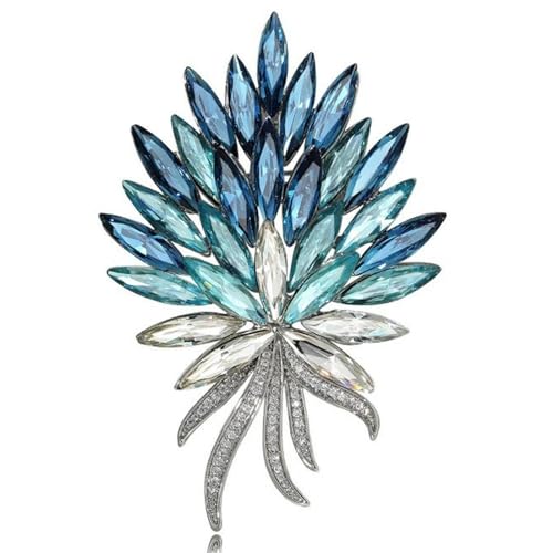 Luxuriöse Blumenbrosche mit Farbverlauf für Damen, elegante Kristall-Weizennadel, einzigartiges Designer-Blüten-Accessoire, Blazer-Schmuck, Geschenk, Brosche von Jpltlvy