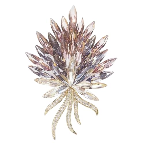 Luxuriöse Blumenbrosche mit Farbverlauf für Damen, elegante Kristall-Weizennadel, einzigartiges Designer-Blüten-Accessoire, Blazer-Schmuck, Geschenk, Brosche von Jpltlvy