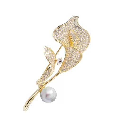 Luxuriöse Calla-Lilien-Brosche für Damen, elegante Anstecknadel mit zartem Design, Geschenk, Brosche von Jpltlvy