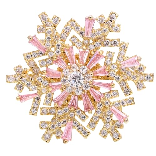 Luxuriöse rotierende Schneeflocken-Brosche für Damen, elegante Kristallnadel, einzigartiges Designer-Blüten, Accessoire, Blazer, Schmuck, Geschenk, Brosche von Jpltlvy