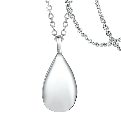 Minimalistischer Wassertropfen-Anhänger aus Edelstahl für Damen, zum Öffnen, Andenken, Urne, Schmuck, Geschenk, 50 cm von Jpltlvy