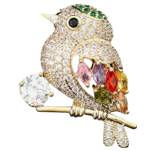 Modische Vogel-Brosche mit Kristallverzierung für Frauen, Tier-Anstecknadel mit einzigartigem Design, elegantes Anzug-Accessoire, Geschenk, Brosche von Jpltlvy
