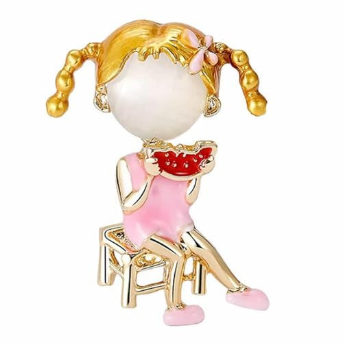 Niedliche Cartoon-Brosche für Damen, Emaille, Kunst, Blazer, Accessoire, einzigartiges Blumengeschenk, Brosche von Jpltlvy