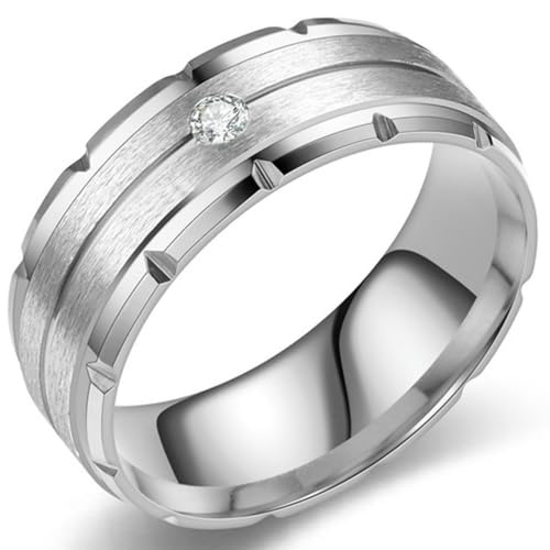 Passende Ringe aus Titanstahl mit zartem Zirkonia-Inlay für elegantes Geschenk, zeitgenössischer Schmuck für Paare, 9 Passende Ringe aus Titanstahl mit zartem Zirkonia-Inlay für elegantes Geschenk, zeitgenössischer Schmuck für Paare, 9 von Jpltlvy