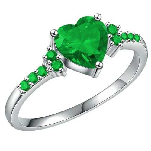 Regenbogen-Zirkonia-Herzring, stapelbar, Brautschmuck, Geschenk, 5 Regenbogen-Zirkonia-Herzring, stapelbar, Brautschmuck, Geschenk, 5 von Jpltlvy