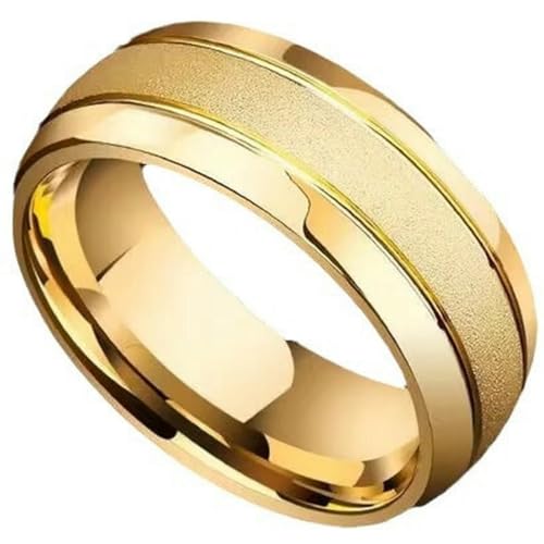 Ring aus Titanstahl, matt, goldfarben, Sternmotiv, minimalistischer Schmuck für Herren, als Geschenk für den Alltag, 11 Ring aus Titanstahl, matt, goldfarben, Sternmotiv, minimalistischer Schmuck für Herren, als Geschenk für den Alltag, 11 von Jpltlvy