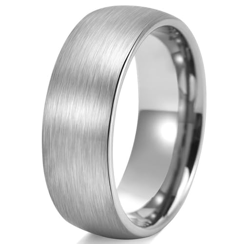 Ring aus gebürstetem Titanstahl, 8 mm, skandinavisch, minimalistisch, Unisex, glatter Bogenring, schlicht, modern, Geschenk für Ihn, 33 cm, Titanstahl von Jpltlvy