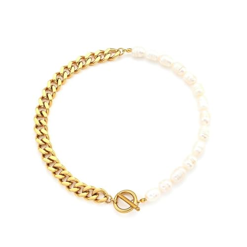 Set aus Halskette und Armband aus Titanstahl mit Perlen für Damen, minimalistischer Schmuck, schlichtes Perlen-Choker-Geschenk, Ohrring Set aus Halskette und Armband aus Titanstahl mit Perlen für Damen, minimalistischer Schmuck, schlichtes Perlen-Choker-Geschenk, Ohrring von Jpltlvy