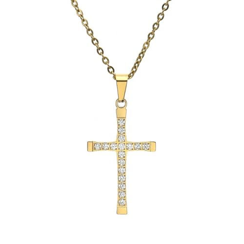 Silver Crystal Cross Pendant Necklace Women's Sweet Preppy Style Dainty Collarbone Chain Minimalist Jewelry Gift von Jpltlvy