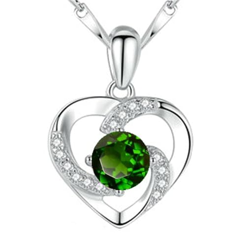 Silver Zircon Heart Pendant Necklace Romantic Fashion Jewelry Gift for Her with Collarbone Chain von Jpltlvy