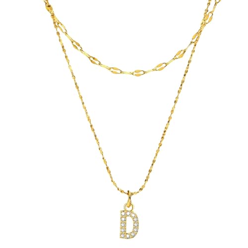 Sommermode Buchstaben-Halsketten-Set mit Zirkon für Damen, Edelstahl, Schmuck, Geschenk von Jpltlvy