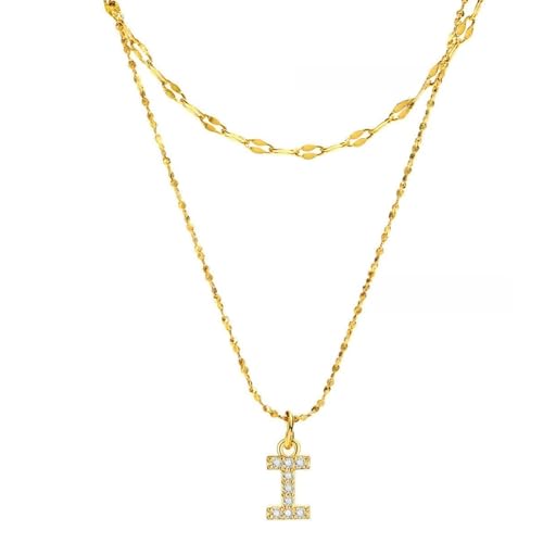 Sommermode Buchstaben-Halsketten-Set mit Zirkon für Damen, Edelstahl, Schmuck, Geschenk von Jpltlvy