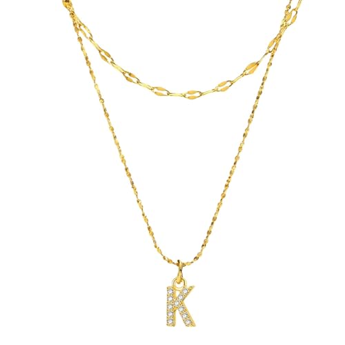 Sommermode Buchstaben-Halsketten-Set mit Zirkon für Damen, Edelstahl, Schmuck, Geschenk Sommermode Buchstaben-Halsketten-Set mit Zirkon für Damen, Edelstahl, Schmuck, Geschenk von Jpltlvy