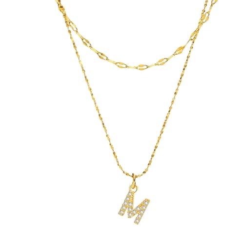 Sommermode Buchstaben-Halsketten-Set mit Zirkon für Damen, Edelstahl, Schmuck, Geschenk von Jpltlvy