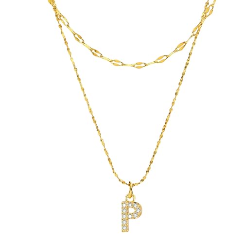 Sommermode Buchstaben-Halsketten-Set mit Zirkon für Damen, Edelstahl, Schmuck, Geschenk von Jpltlvy