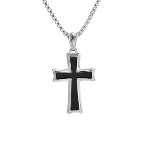 Stainless Steel Black Resin Cross Pendant Necklace for Men Minimalist Unisex Trendy Jewelry Stylish Gift Stainless Steel Black Resin Cross Pendant Necklace for Men Minimalist Unisex Trendy Jewelry Stylish Gift von Jpltlvy