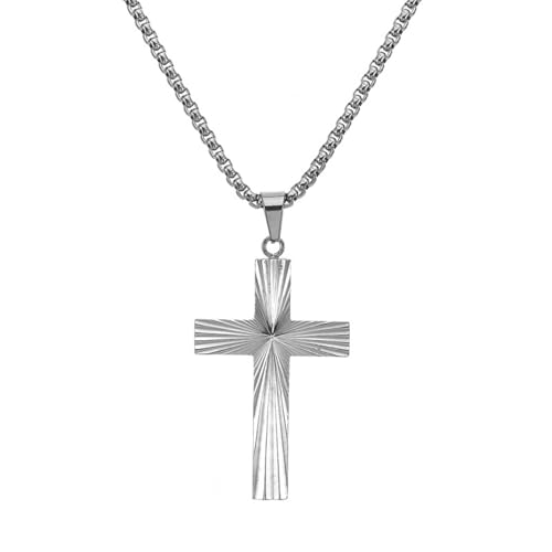 Stainless Steel Light Reflecting Cross Necklace for Men Unique Optical Cut Pendant Urban Artistic Jewelry Gift for Him Stainless Steel Light Reflecting Cross Necklace for Men Unique Optical Cut Pendant Urban Artistic Jewelry Gift for Him von Jpltlvy