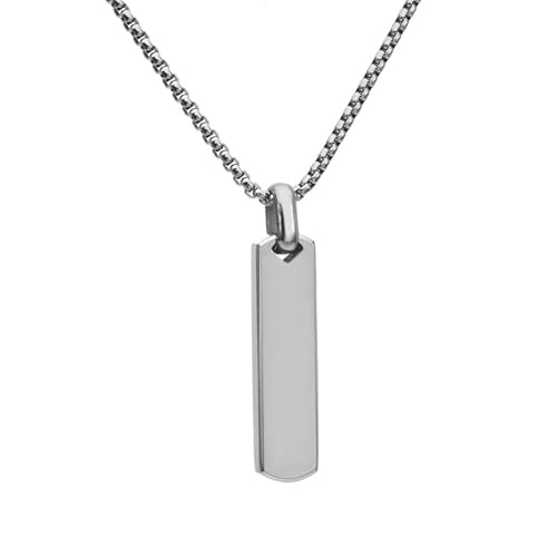 Stainless Steel Rectangular Pendant Necklace for Men Laser Engraved Polished Minimalist Geometric Jewelry Accessory Gift Stainless Steel Rectangular Pendant Necklace for Men Laser Engraved Polished Minimalist Geometric Jewelry Accessory Gift von Jpltlvy