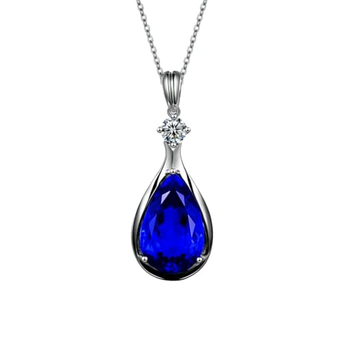 Tanzanite Sapphire Pendant Necklace in White Gold Plated 18K Gold Elegant Jewelry Gift for Her Tanzanite Sapphire Pendant Necklace in White Gold Plated 18K Gold Elegant Jewelry Gift for Her von Jpltlvy