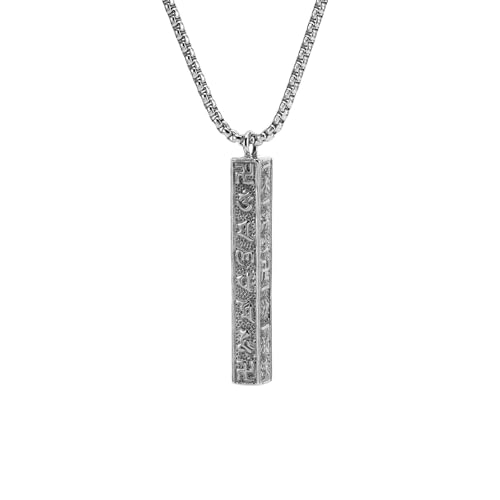 Titan-Stahl Buddhist Mantra Anhänger Halskette für Männer Vintage Two-Tone Design Zen Inspired Long Chain Jewelry Geschenk Titan-Stahl Buddhist Mantra Anhänger Halskette für Männer Vintage Two-Tone Design Zen Inspired Long Chain Jewelry Geschenk von Jpltlvy