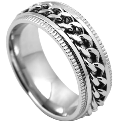Titan-Stahl-Ketten-Spinner-Ring für Herren, industrieller Steampunk-Schmuck, volle Drehung, mechanisches Design, maskulines Geschenk, 11, Titanstahl Titan-Stahl-Ketten-Spinner-Ring für Herren, industrieller Steampunk-Schmuck, volle Drehung, mechanisches Design, maskulines Geschenk, 11, Titanstahl von Jpltlvy