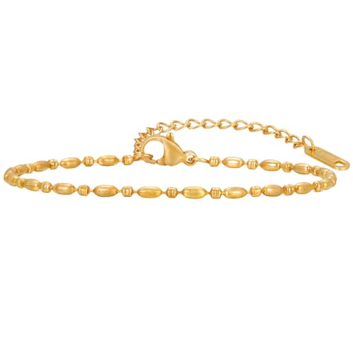 Titan-Stahl-Perlenketten-Set für Damen, quadratisch, minimalistisches Design, handverbunden, symbolischer Schmuck, Geschenk von Jpltlvy