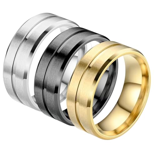 Titan-Stahlring für Herren, minimalistisch, matt, gebürstet, 3-teilig, schlichtes Band, Alltagsschmuck, Geschenk, 38 Titan-Stahlring für Herren, minimalistisch, matt, gebürstet, 3-teilig, schlichtes Band, Alltagsschmuck, Geschenk, 38 von Jpltlvy