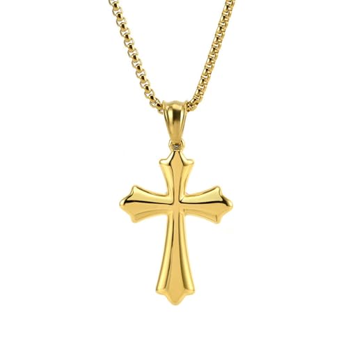 Titanium Steel Cross Necklace for Men Polished Engraved Pendant Punk Style Minimalist Long Chain Jewelry Birthday Gift Titanium Steel Cross Necklace for Men Polished Engraved Pendant Punk Style Minimalist Long Chain Jewelry Birthday Gift von Jpltlvy