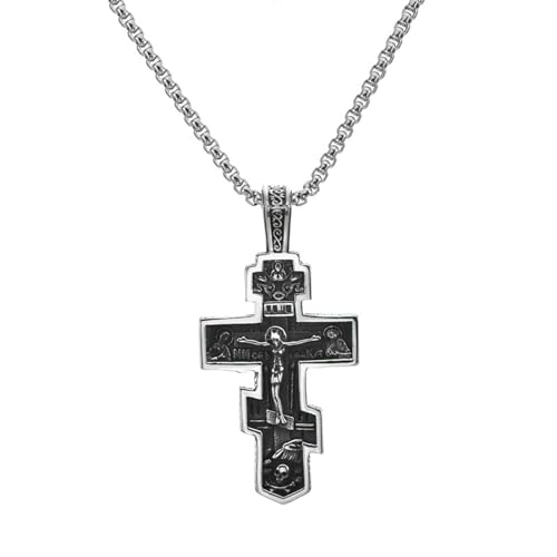 Titanium Steel Cross Pendant Necklace Unisex Minimalist Gothic Style Jewelry for Men Women Gift von Jpltlvy