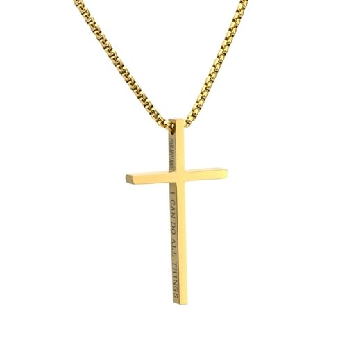 Titanium Steel Cross Pendant Necklace Unisex Minimalist Gothic Style Jewelry for Men Women Gift von Jpltlvy