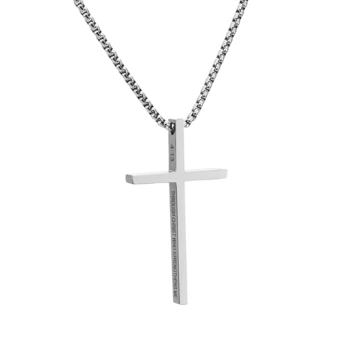 Titanium Steel Cross Pendant Necklace Unisex Minimalist Gothic Style Jewelry for Men Women Gift von Jpltlvy