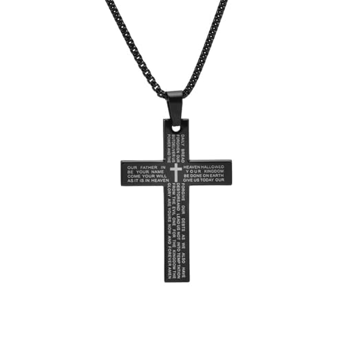 Titanium Steel Long Cross Pendant Necklace for Men Unisex Gothic Minimalist Jewelry Gift von Jpltlvy